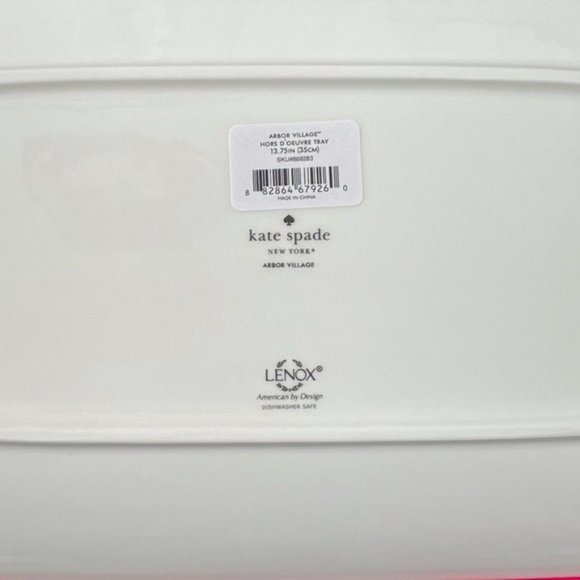 Kate Spade New York Lenox Arbor Village Hors D'oeuvre Tray "Be Merry, Be Bright" - Picture 3 of 3